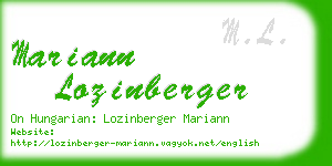 mariann lozinberger business card